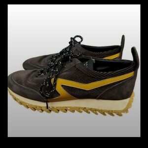 Rag & Bone Women EU 38 fits 8.5 to 9 Retro Runner Sneaker deep brown yellow